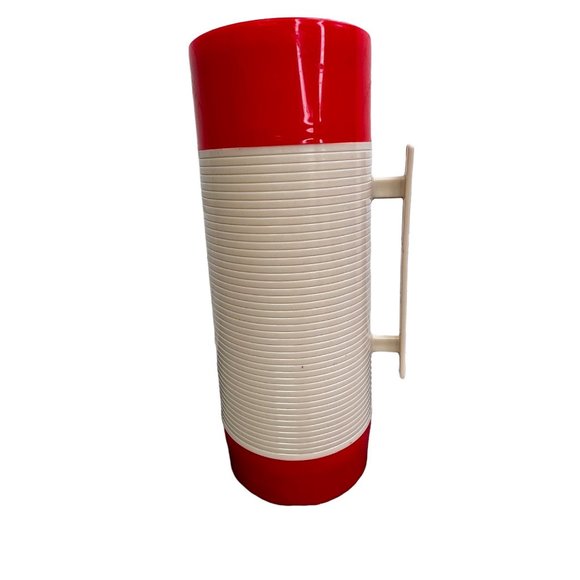 Vintage Plaid Picnic Tote with Aladdin Thermos Red Black Tan Zippered Bag Case - Picture 6 of 11